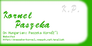 kornel paszeka business card